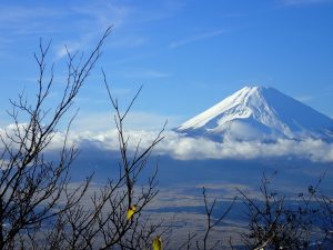 Lake Ashi and mountains in Hakone, Japan