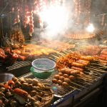 Busy night market in Chiang Mai, Thailand