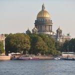 Historic buildings along a central St. Petersburg avenue