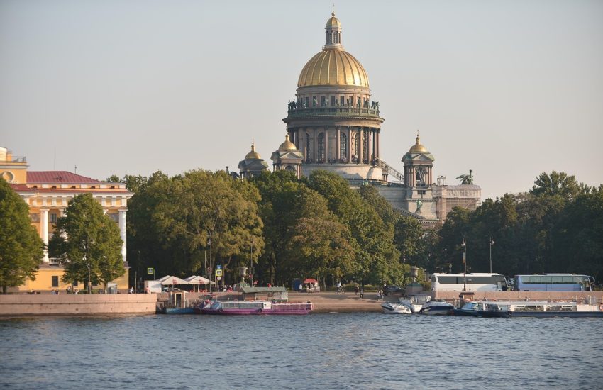 Historic buildings along a central St. Petersburg avenue