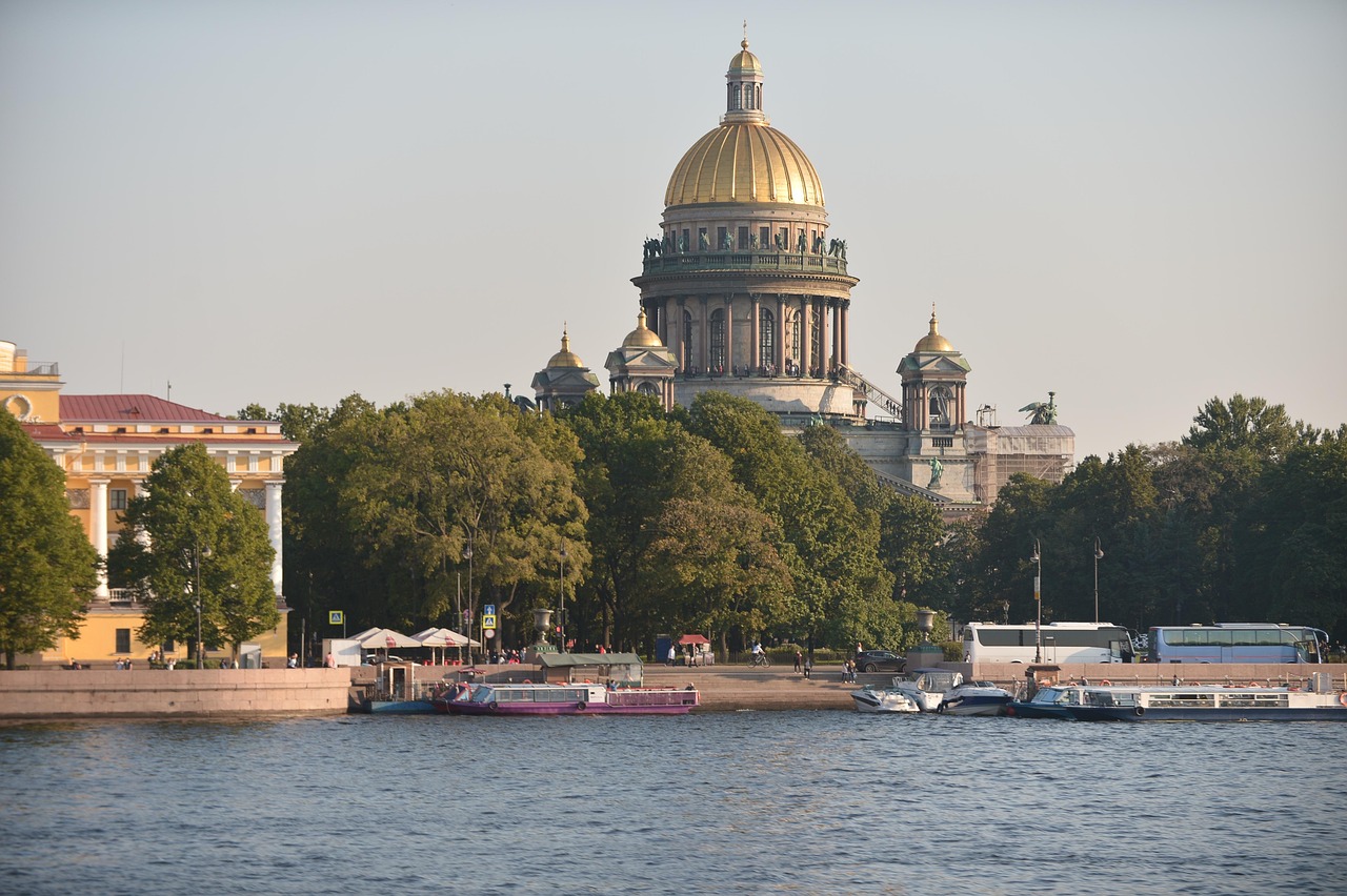 Historic buildings along a central St. Petersburg avenue