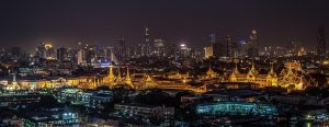 The golden spires of the Grand Palace in Bangkok