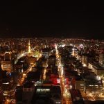 Night view over the city lights of Sapporo, Hokkaido