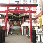 Torii gate and shrine grounds of Hokkaido Shrine in winter snow, Sapporo