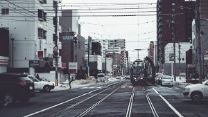 Winter snow scene in Sapporo, Hokkaido