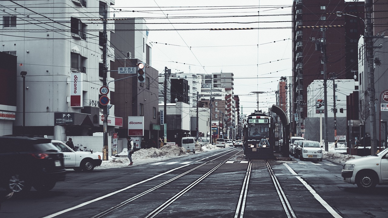 Winter snow scene in Sapporo, Hokkaido