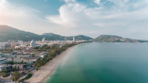Patong Beach and bay in Phuket, Thailand