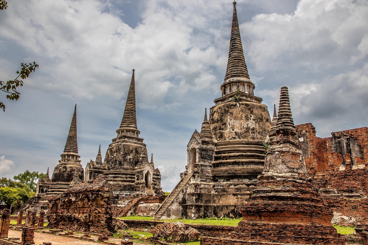 Three chedis of Wat Phra Si Sanphet, Ayutthaya, Thailand