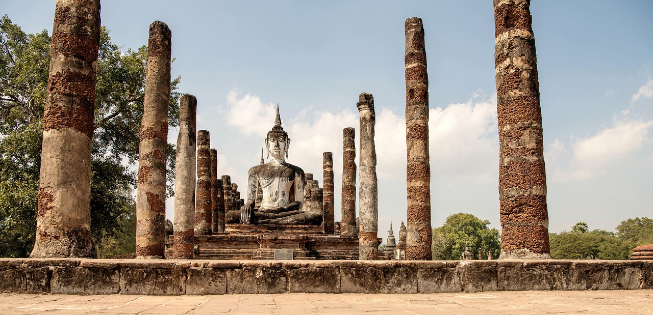Wat Mahathat temple in Sukhothai, Thailand