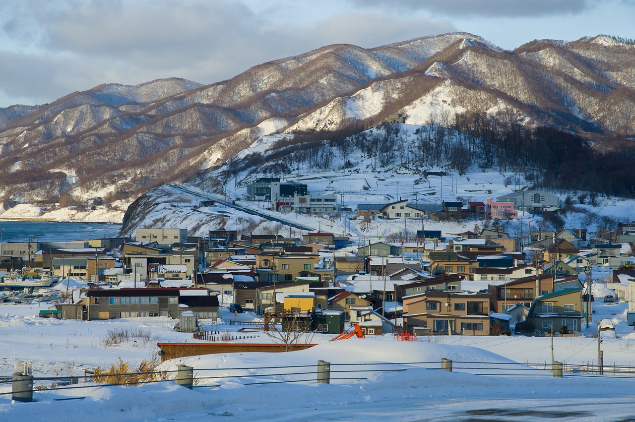Snow-covered winter scene in Sapporo, Hokkaido