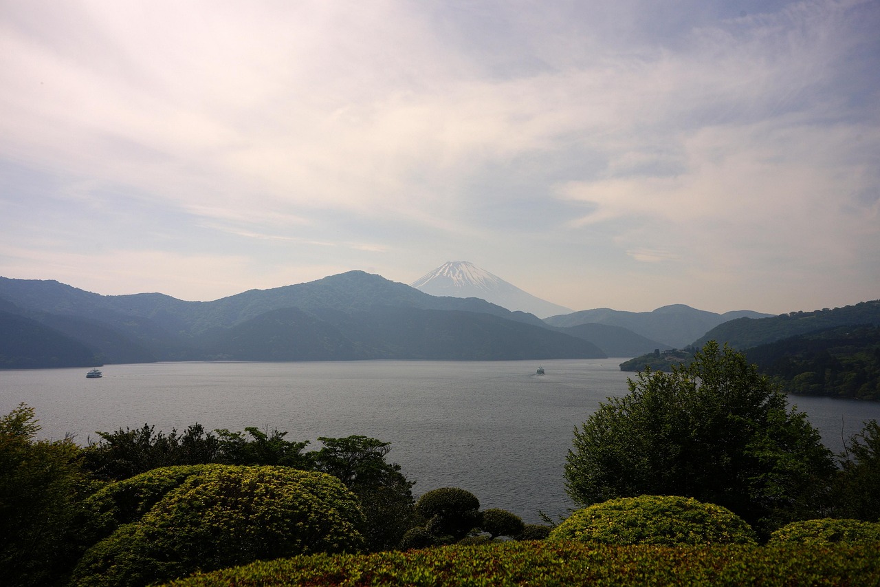 Steam rising from the volcanic vents of Owakudani in Hakone