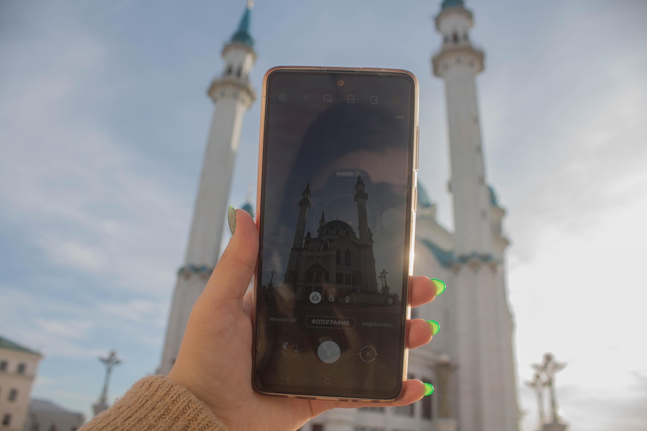 The colourful domes of the Temple of All Religions in Kazan