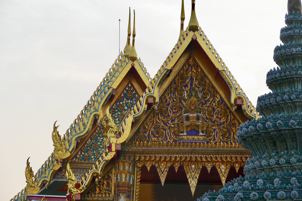 Ornate temple architecture at Wat Pho in Bangkok