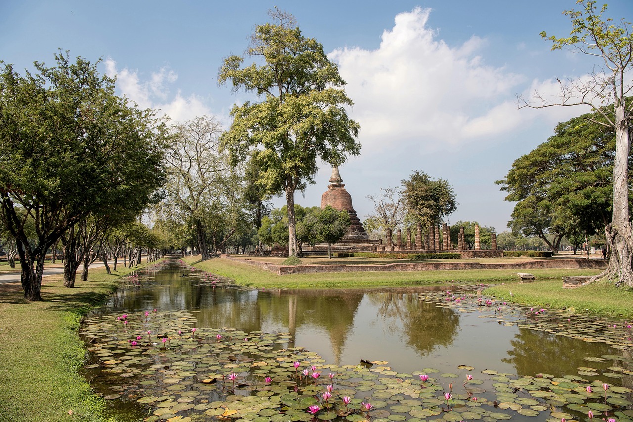 Wat Mahathat temple in Sukhothai, Thailand