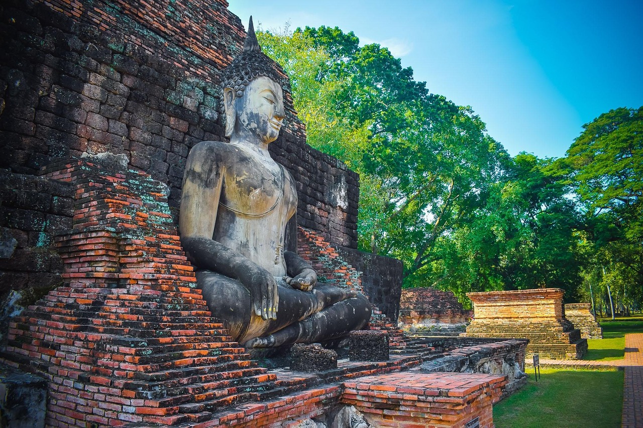 Wat Mahathat temple in Sukhothai, Thailand