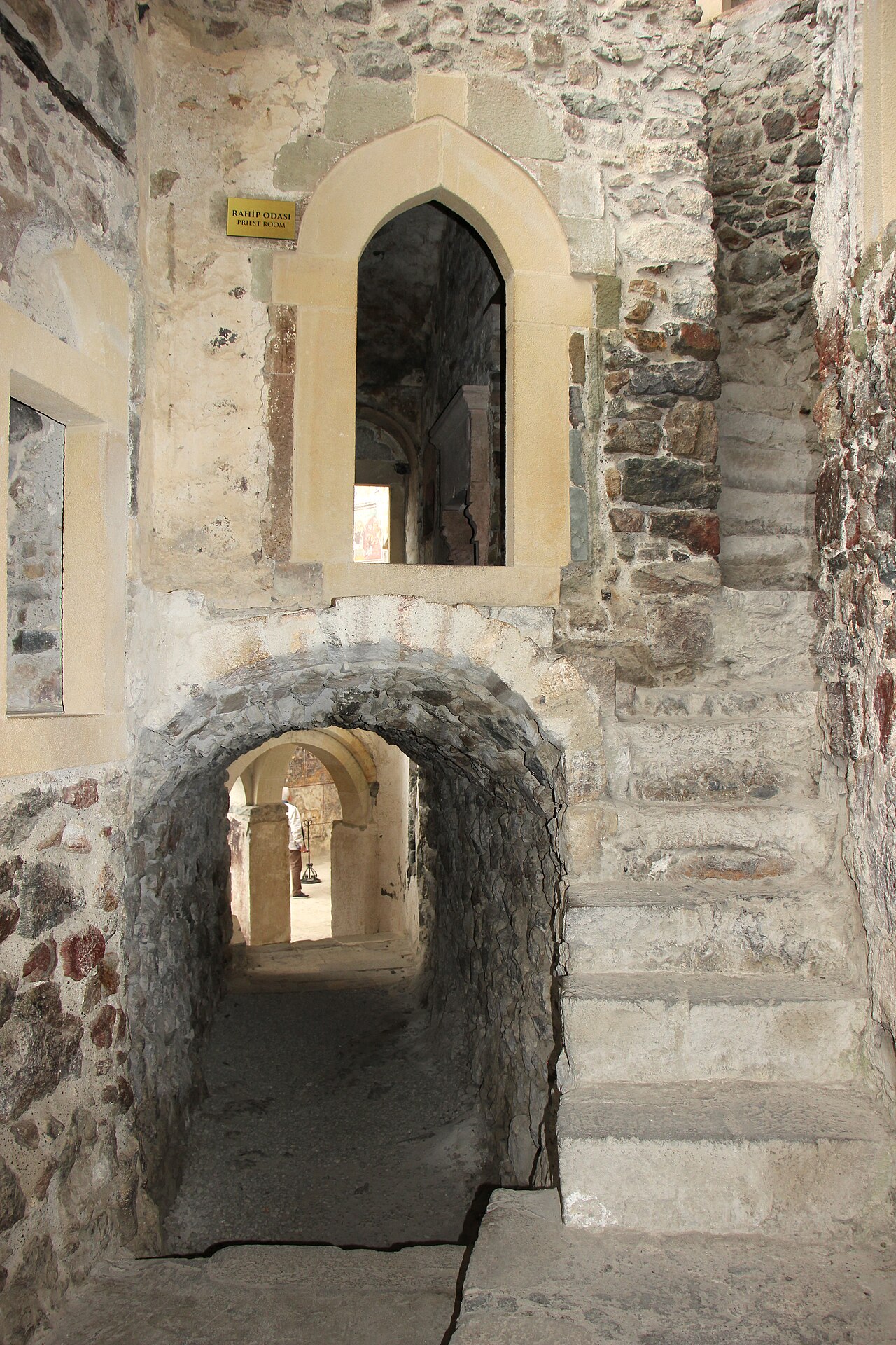 A stone passage and gallery within Sumela