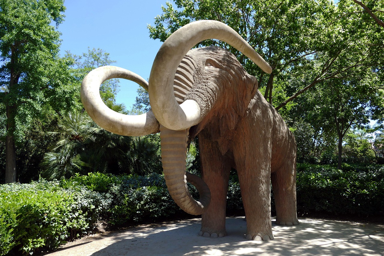 Prehistoric mammoth illustration
