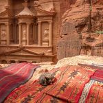 The rock-cut city of Petra in Jordan, carved by the Nabataeans, an ancient Arab people of the desert trade routes.