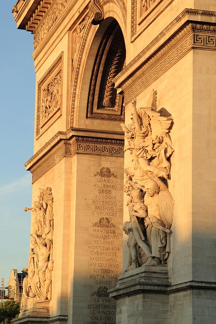 Sculpted detail on the Arc de Triomphe