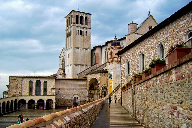 The hilltop town of Assisi in Umbria, Italy