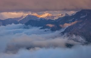 A village nestled in the Caucasus mountains, the kind of rural settlement found across the highlands of Azerbaijan.