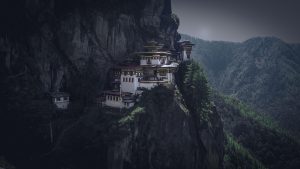 Paro Taktsang, the Tiger's Nest monastery clinging to a cliff, the great icon of Bhutan