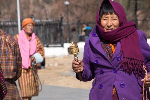 Bhutanese people in traditional dress