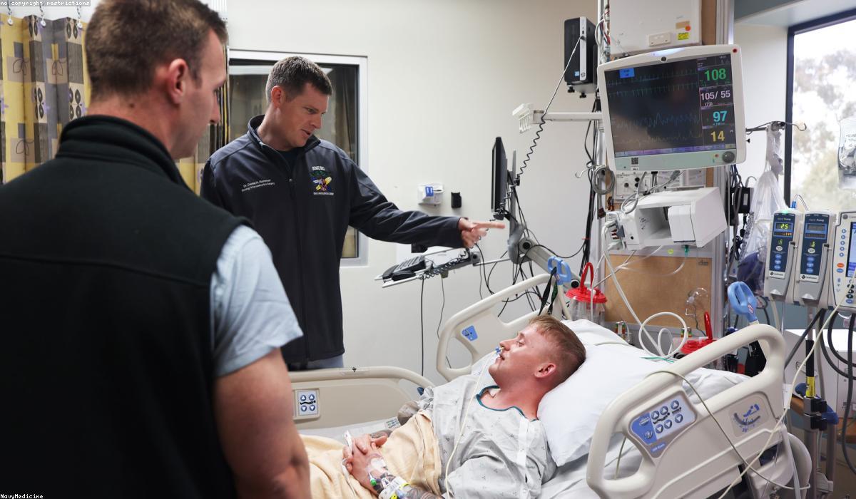 Medical staff caring for a patient