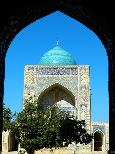 A historic minaret in Bukhara