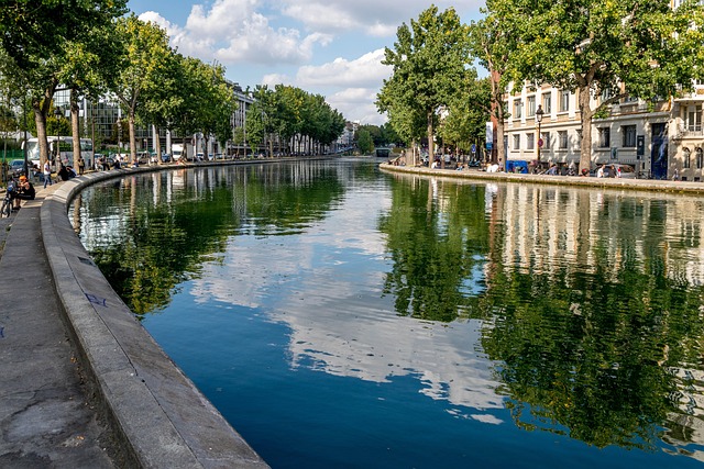 The tree-lined Canal Saint-Martin