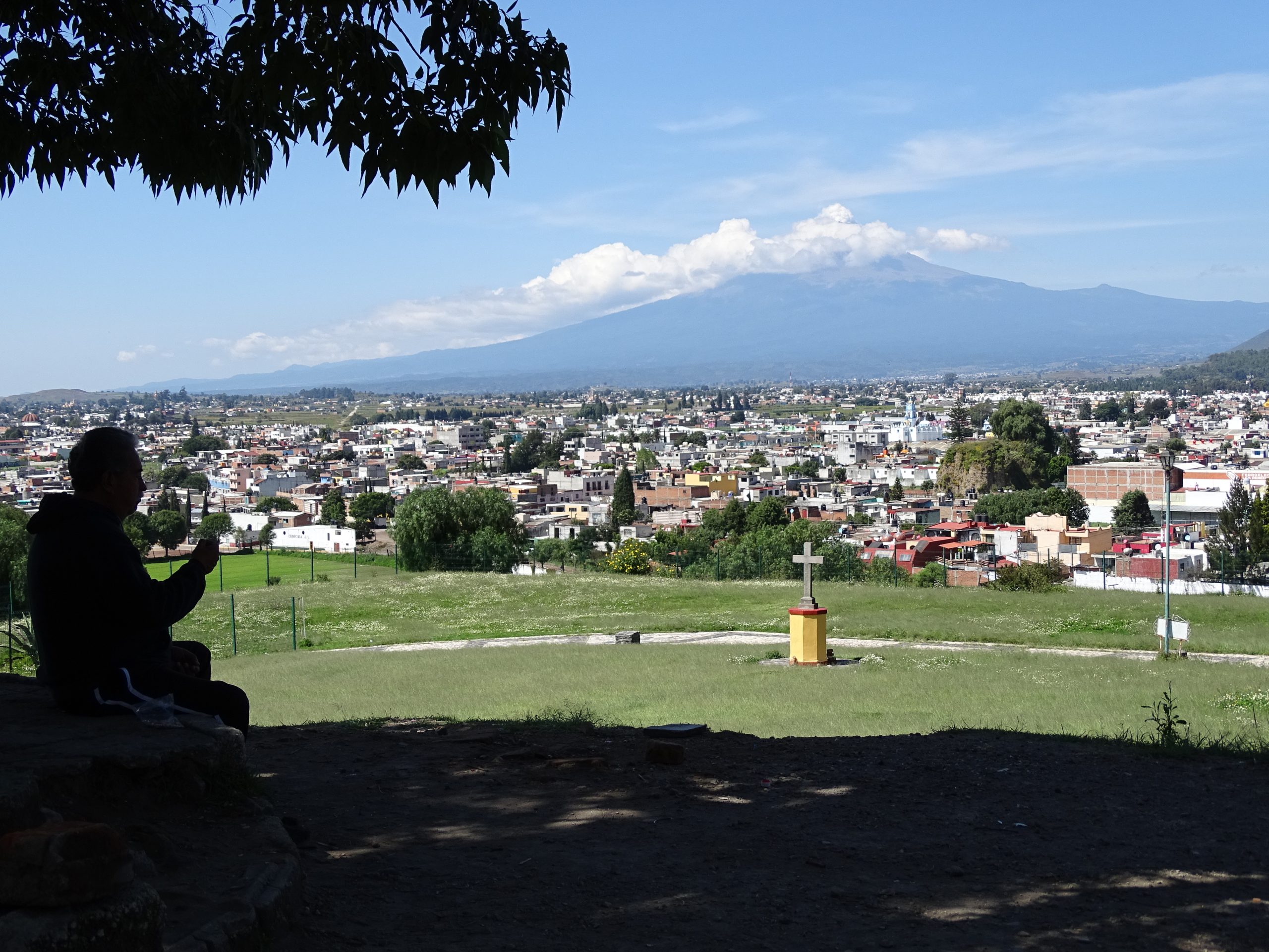 View of Popocatepetl from the summit of Cholula