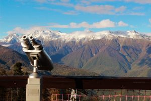 The mountains above Sochi on the northwestern Caucasus and the Black Sea coast, the historic homeland of the Circassian people.