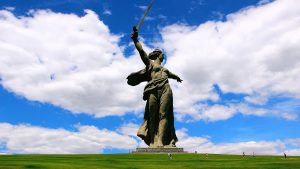 The Motherland Calls statue and Volgograd skyline