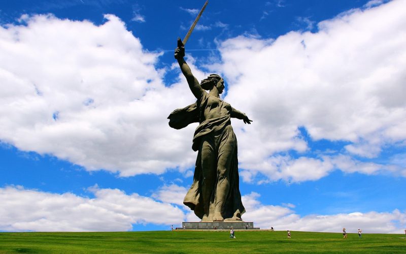 The Motherland Calls statue and Volgograd skyline