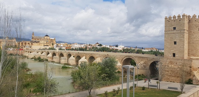 A whitewashed street in Cordoba
