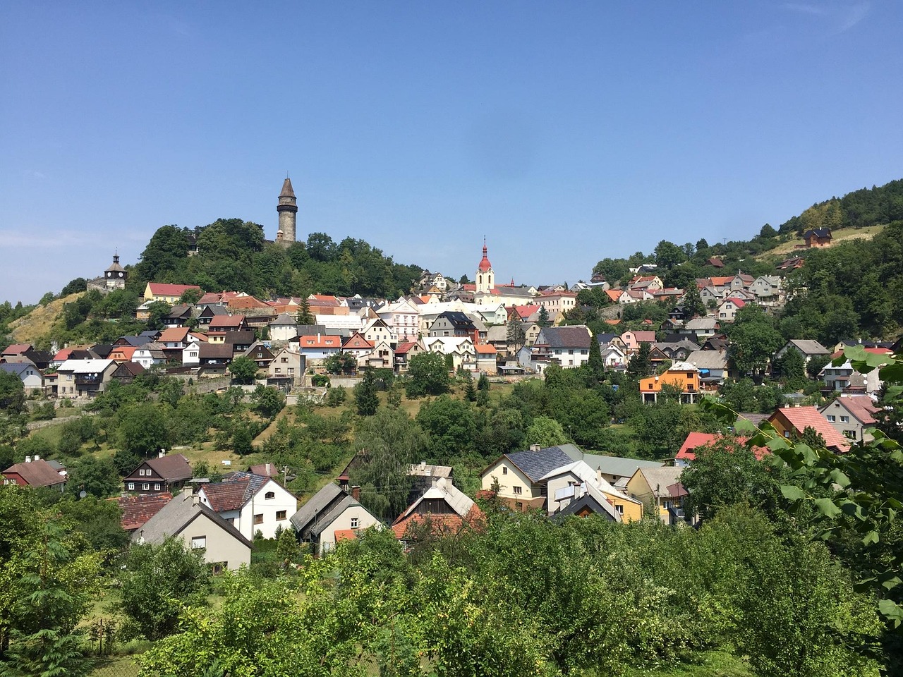 A village in the rolling Czech countryside