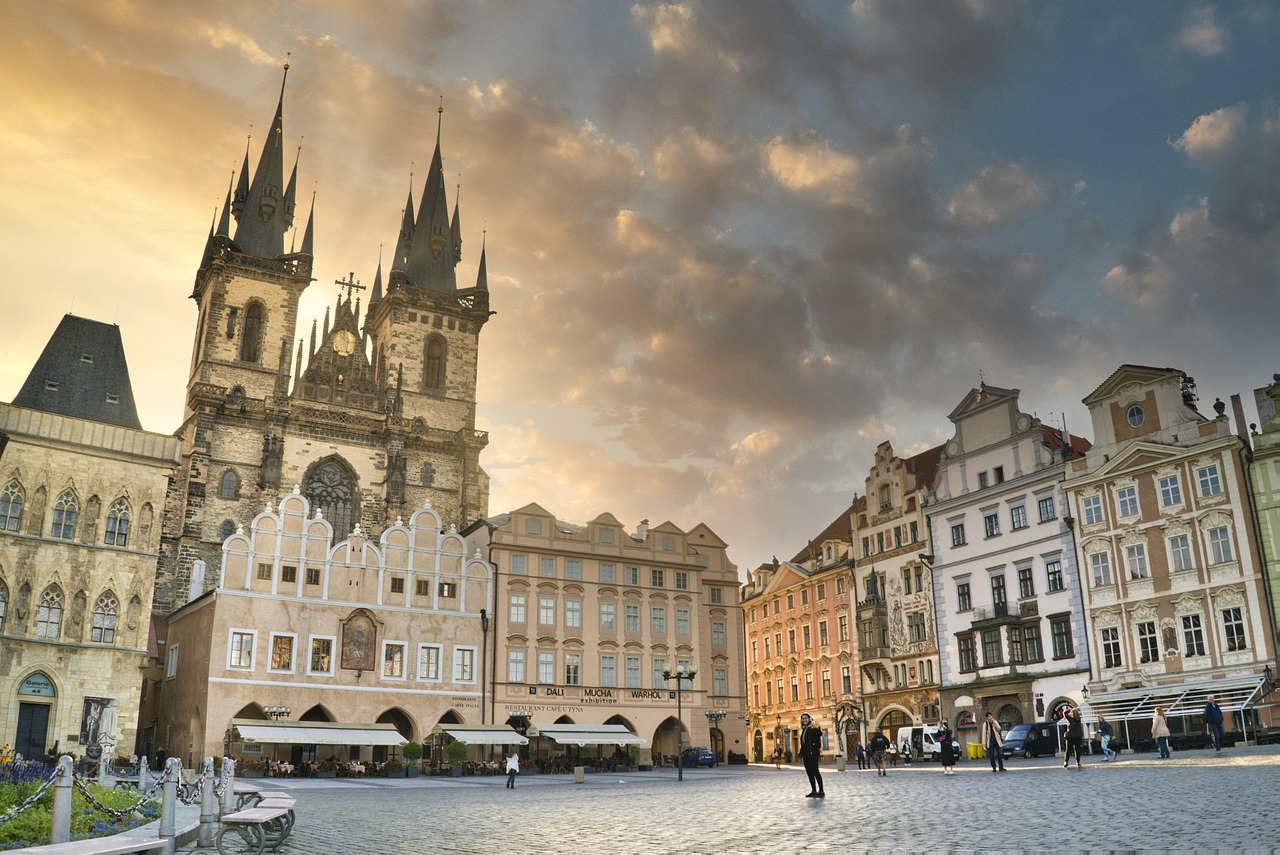 The Old Town Square of Prague with its historic buildings