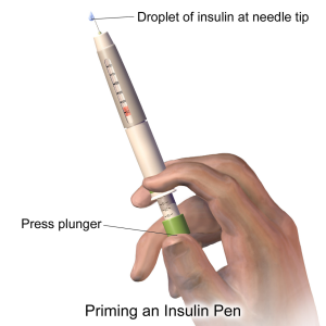 An insulin pen used in diabetes