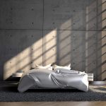 Calm minimalist decor in a small tidy living room