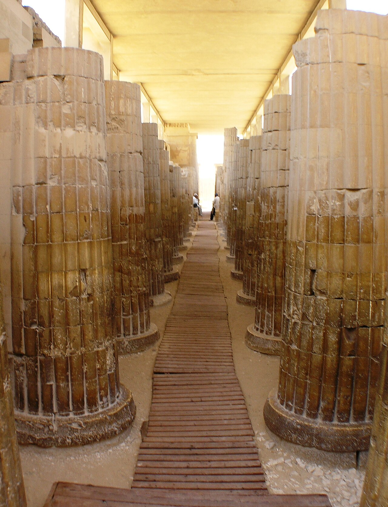 The colonnaded entrance hall of the Djoser complex