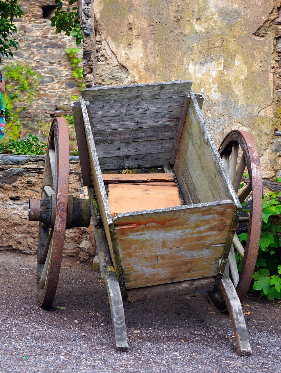 An old wooden cart