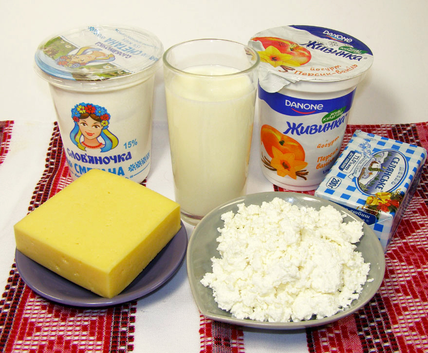 An assortment of dairy products