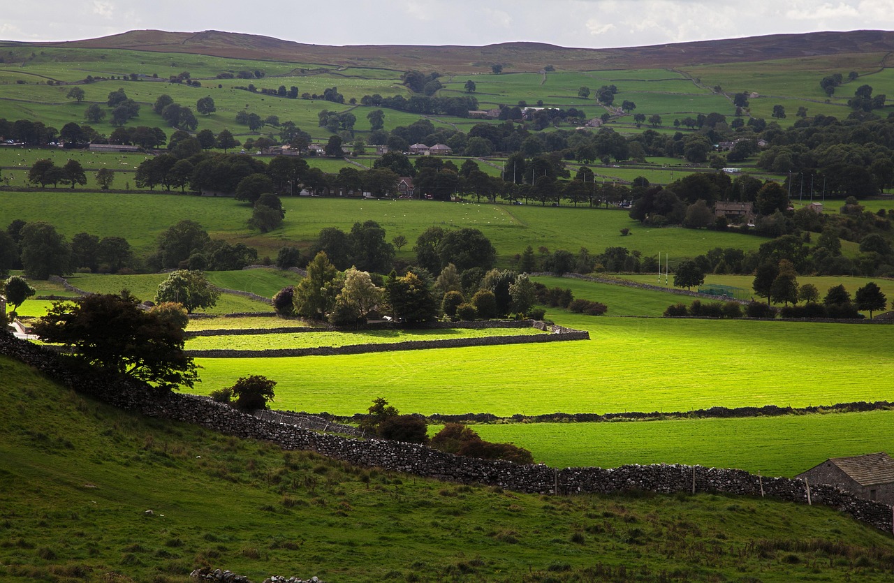 The rolling green countryside of rural England