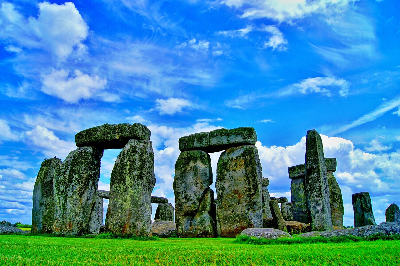Stonehenge, a prehistoric monument standing in England long before the English people existed