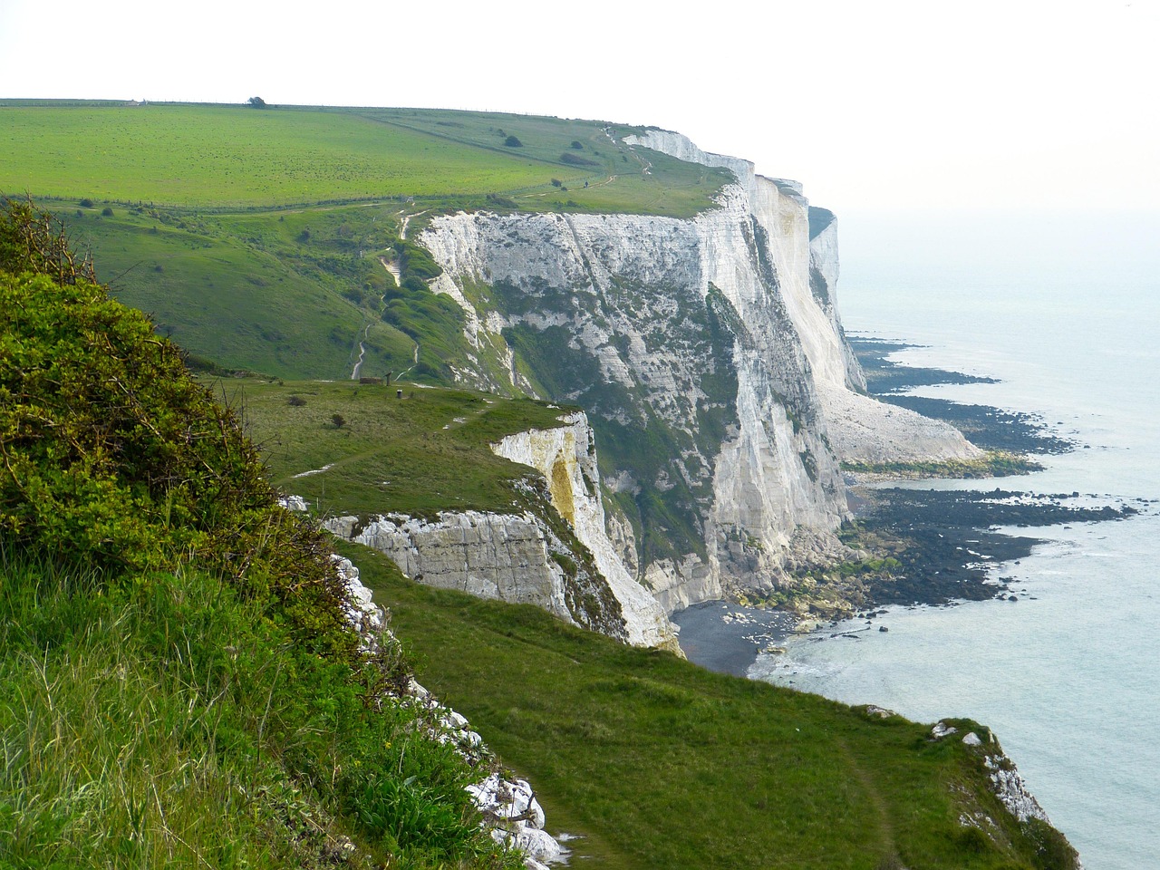 The white cliffs of Dover, the island nation's famous frontier facing the European mainland