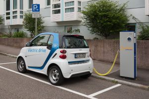 An electric vehicle charging station
