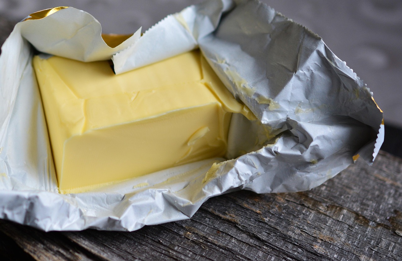 A block of fresh butter