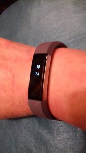 A Fitbit fitness tracker