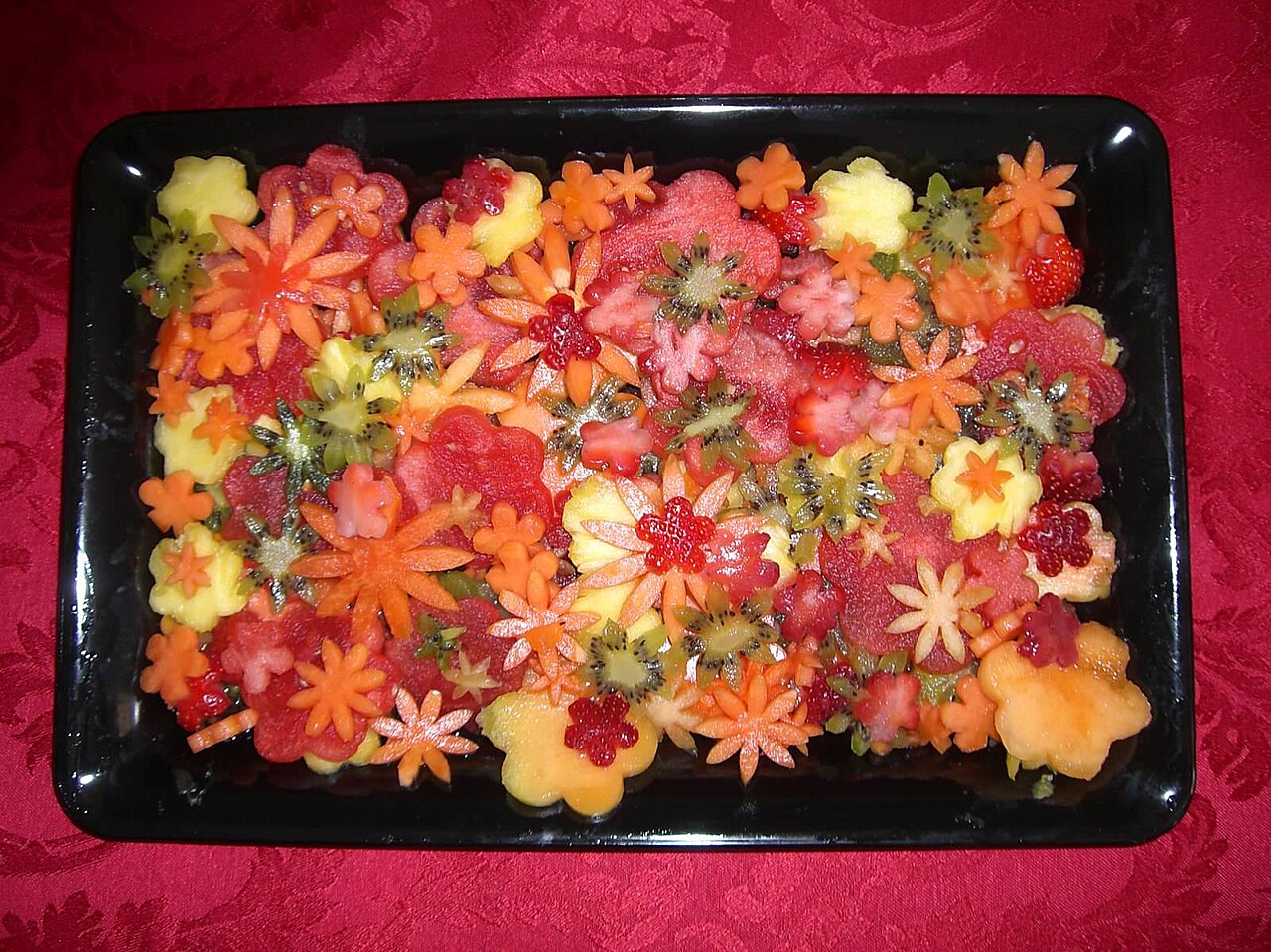 A colourful arrangement of fruits and vegetables
