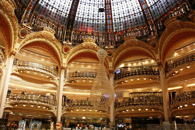The ornate balconies beneath the dome